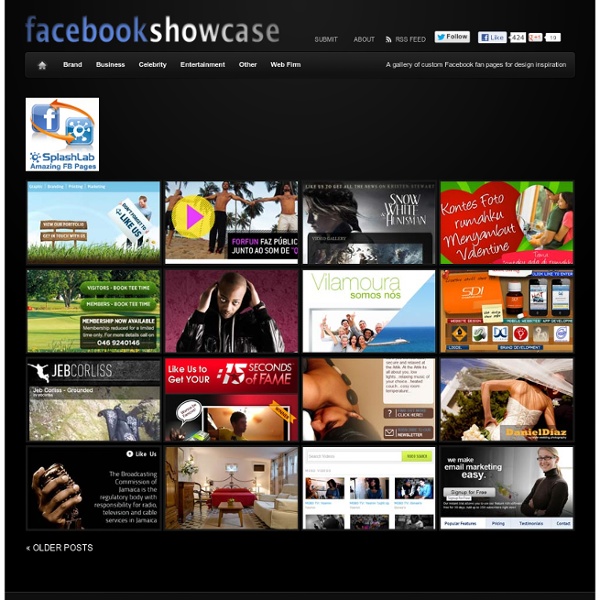 A gallery of custom Facebook fan pages for design inspiration