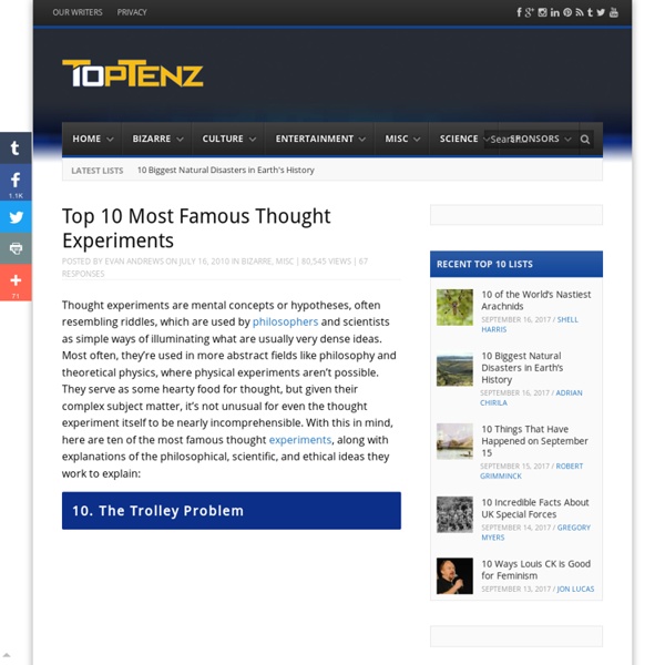 Top 10 Most Famous Thought Experiments