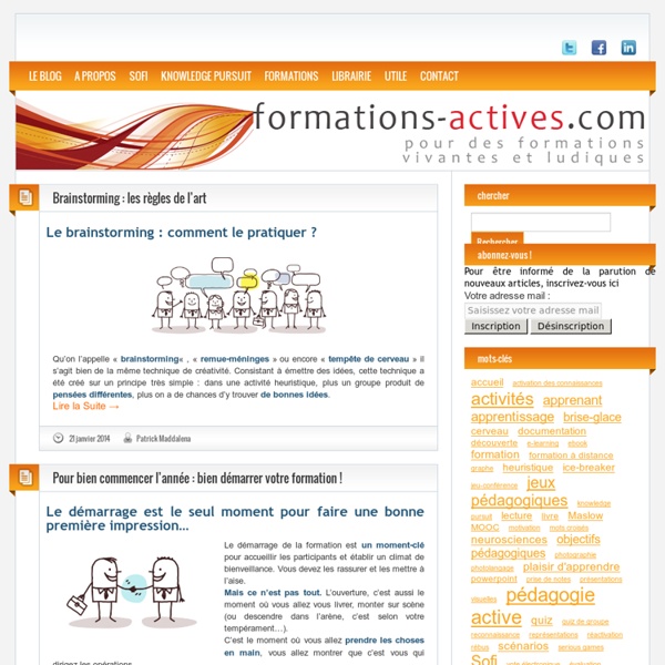 Des outils et des idées pour des formations actives, ludiques et conviviales