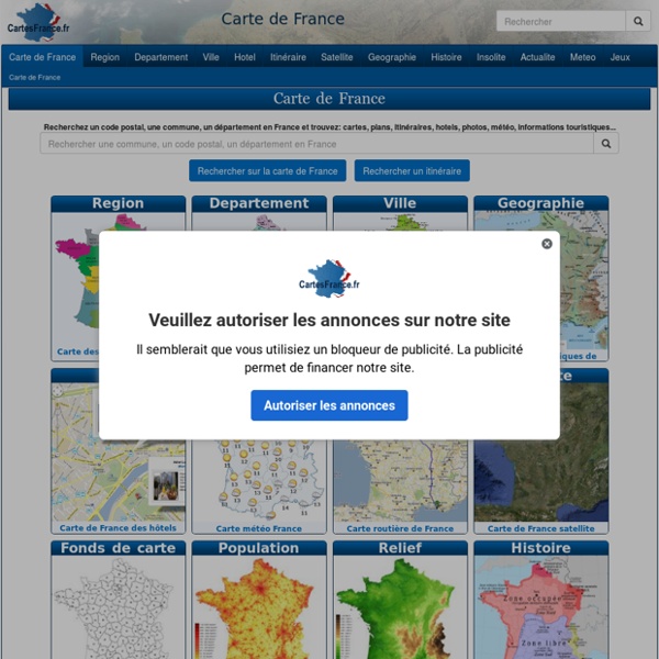 CARTE DE FRANCE : Départements Régions Villes - Carte France