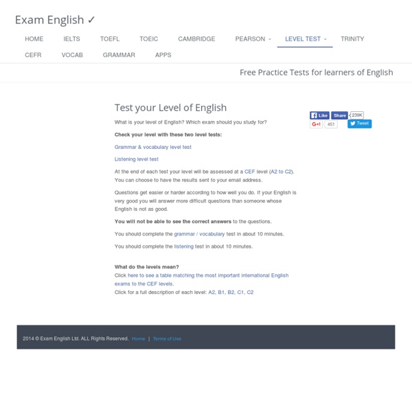 Free English Level Test - How good is your English? Which English exam is right for you?