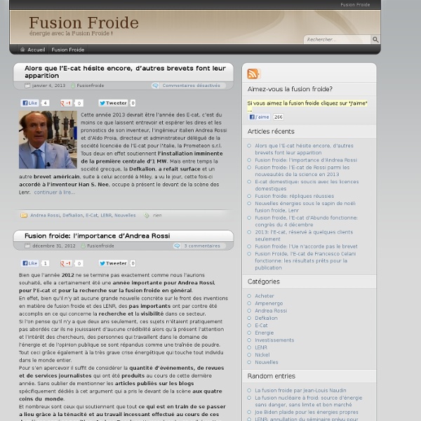 Fusion Froide Energie avec la Fusion Froide