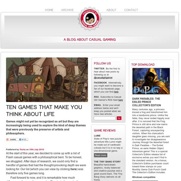 Ten games that make you think about life