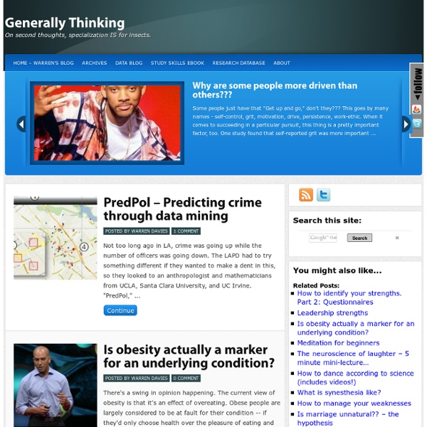 Psychology Research Database - GenerallyThinking Psychology Research Database