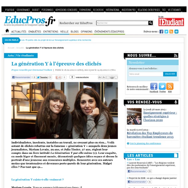La génération Y à l'épreuve des clichés