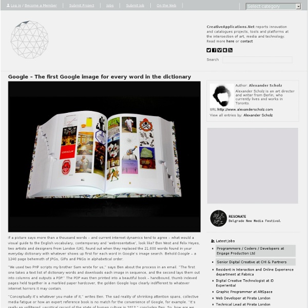 Google – The first Google image for every word in the dictionary
