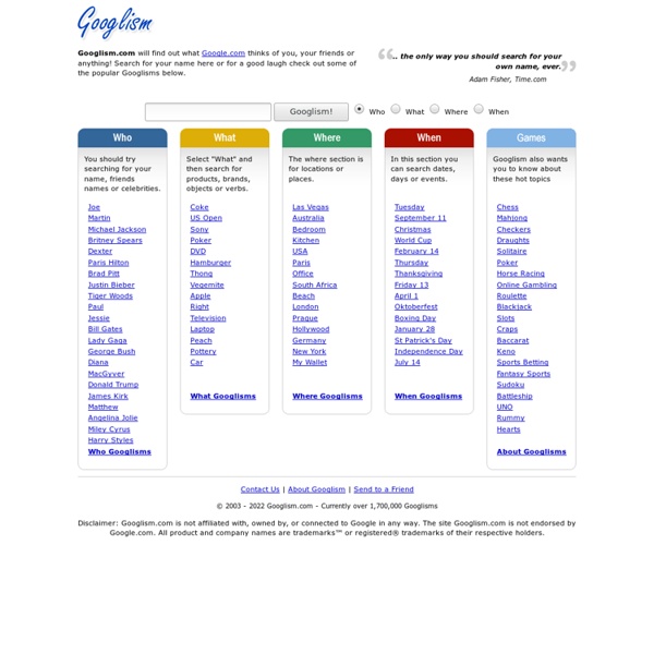 Googlism :