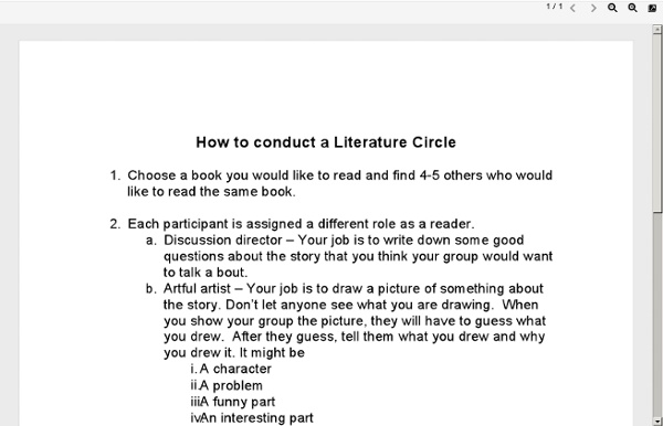 How to conduct a Literature Circle