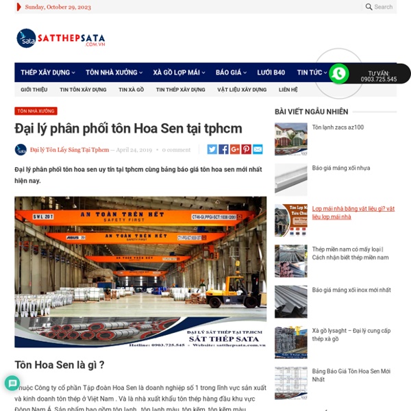 Đại lý phân phối tôn Hoa Sen tại tphcm