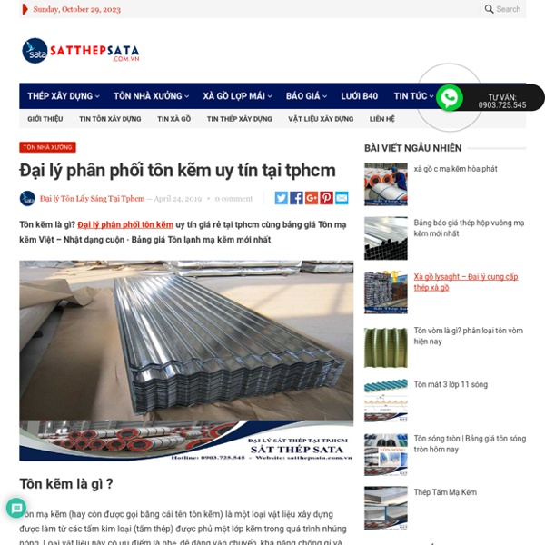 Đại lý phân phối tôn kẽm uy tín tại tphcm