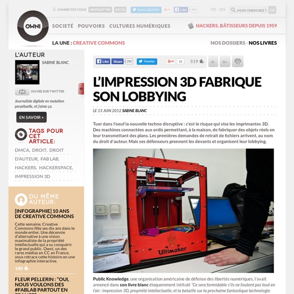 Les imprimantes 3D fabriquent leur lobbying