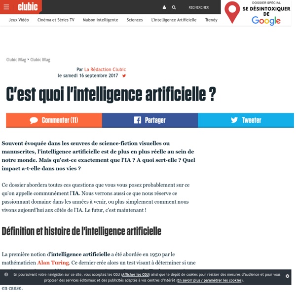 C'est quoi l'intelligence artificielle ?