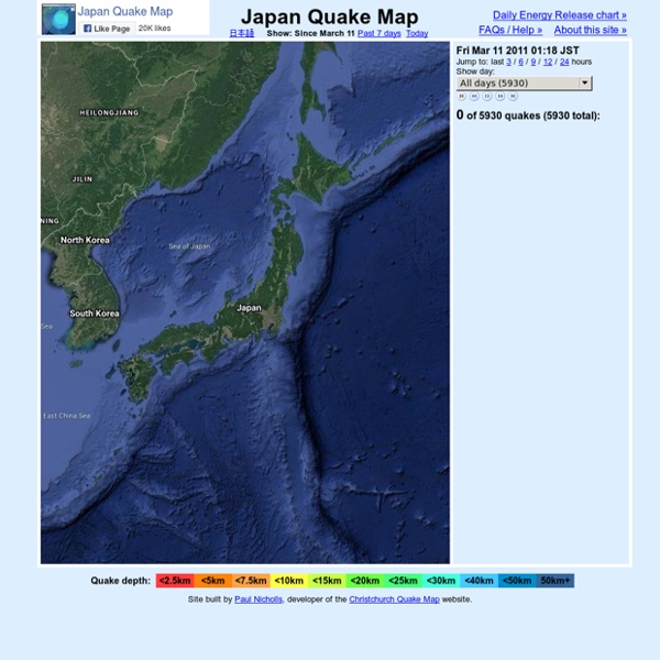 Carte Quake Japon