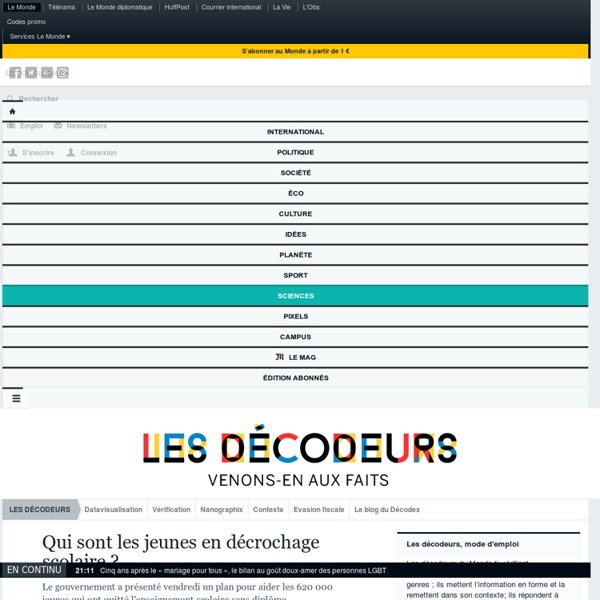 Qui sont les jeunes en décrochage scolaire ?