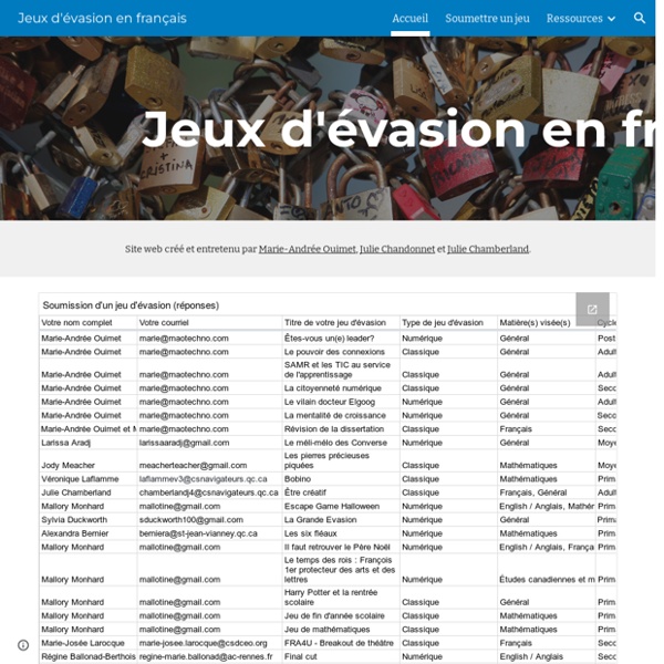Jeux d'évasion en français