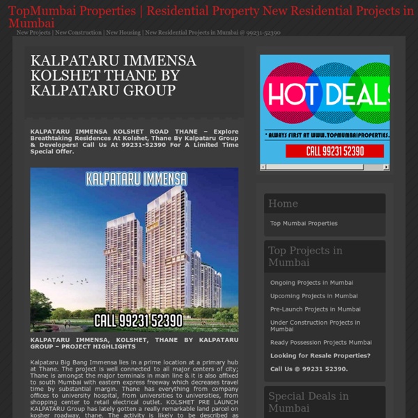 » KALPATARU IMMENSA KOLSHET THANE BY KALPATARU GROUP
