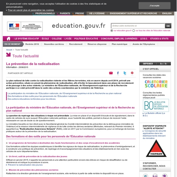 La prévention de la radicalisation