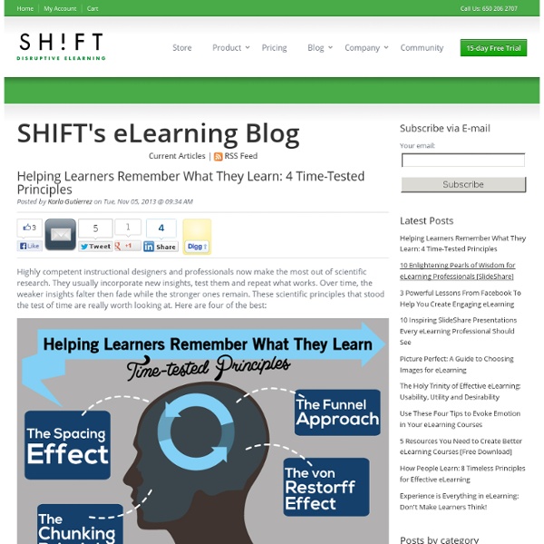 Helping Learners Remember What They Learn: 4 Time-Tested Principles