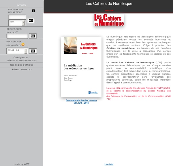 Les Cahiers du Numérique