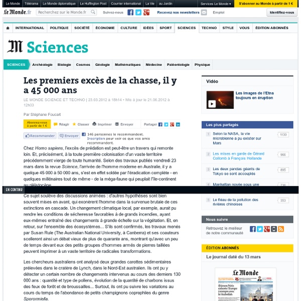 Les premiers excès de la chasse, il y a 45 000 ans
