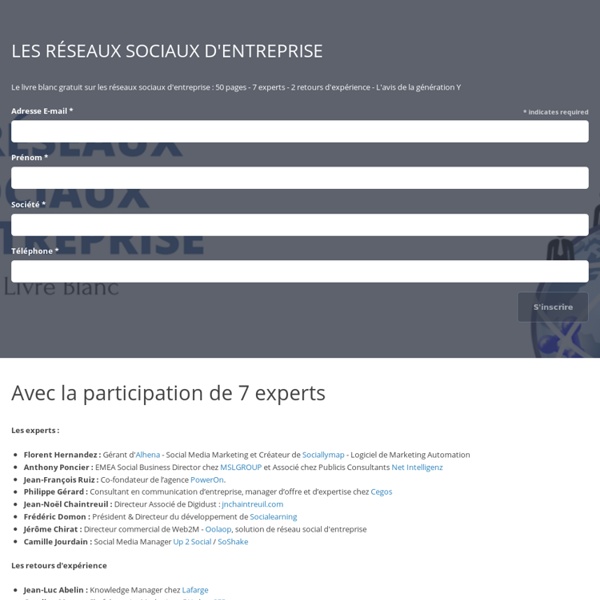 Réseaux Sociaux Entreprise - Accueil