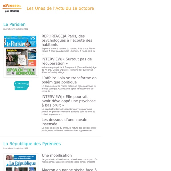 Les Unes de l'actualité
