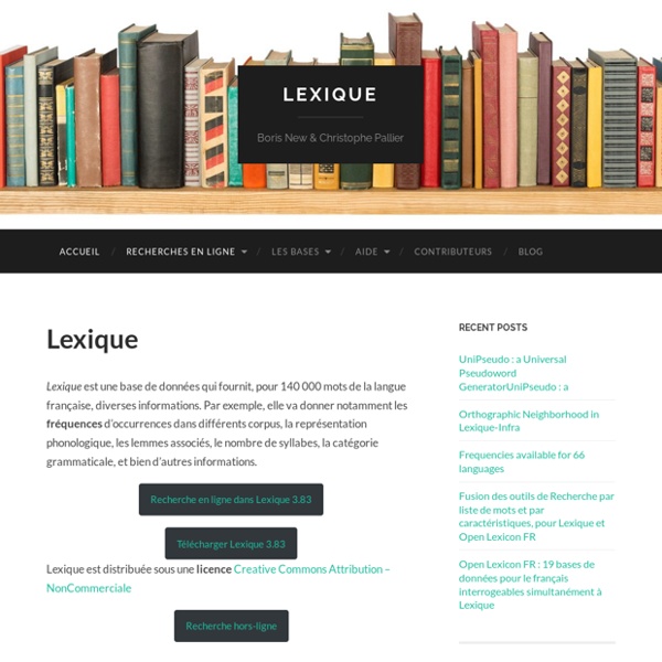Lexique – Boris New & Christophe Pallier
