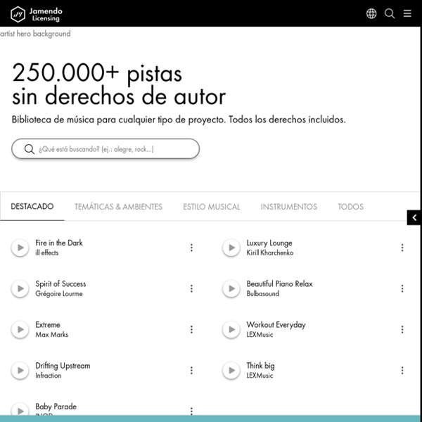Catálogo - Licencias Jamendo de música sin derechos de autor