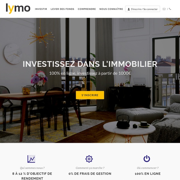 Le crowdfunding immobilier · Lymo, le crowdfunding immobilier