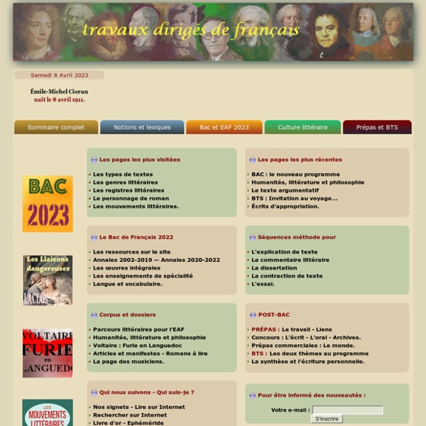 MAGISTER, travaux dirigés de français