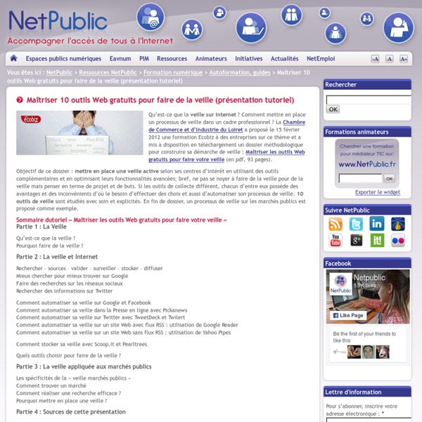 VEILLE : 10 outils Web gratuits pour faire de la veille