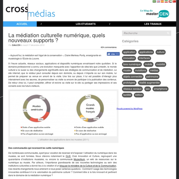 La médiation culturelle numérique, quels nouveaux supports ?