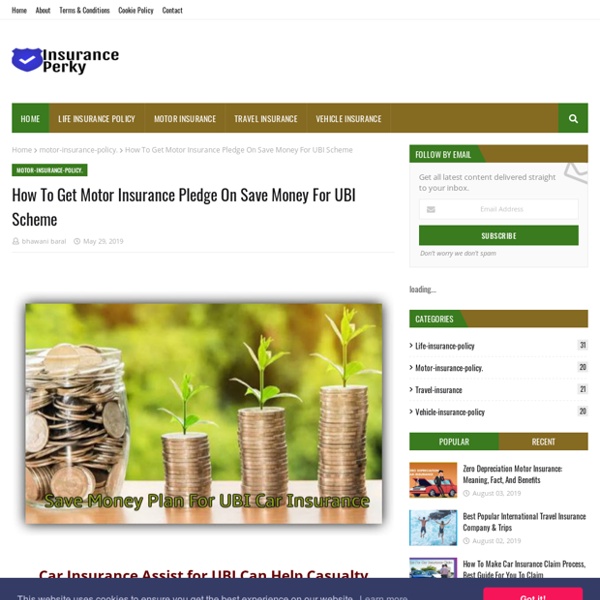 How To Get Motor Insurance Pledge On Save Money For UBI Scheme