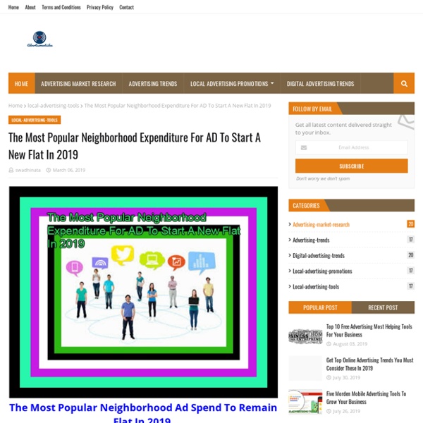 The Most Popular Neighborhood Expenditure For AD To Start A New Flat In 2019