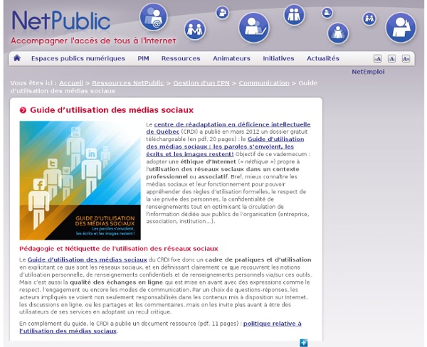 Guide d’utilisation des médias sociaux