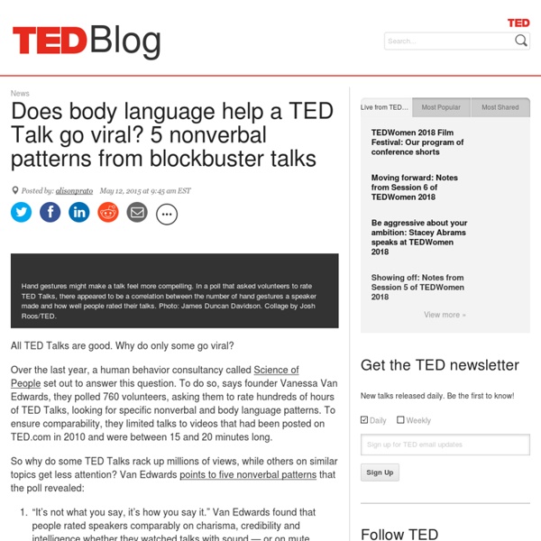 What makes a TED Talk go viral? These 5 nonverbal patterns may explain