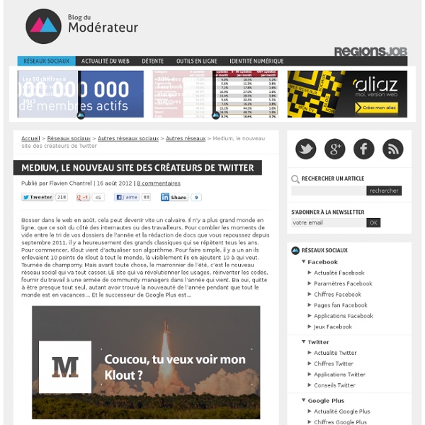 Medium, le nouveau site des créateurs de Twitter