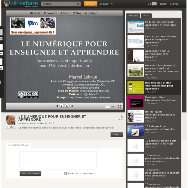 LE NUMÉRIQUE POUR ENSEIGNER ET APPRENDRE