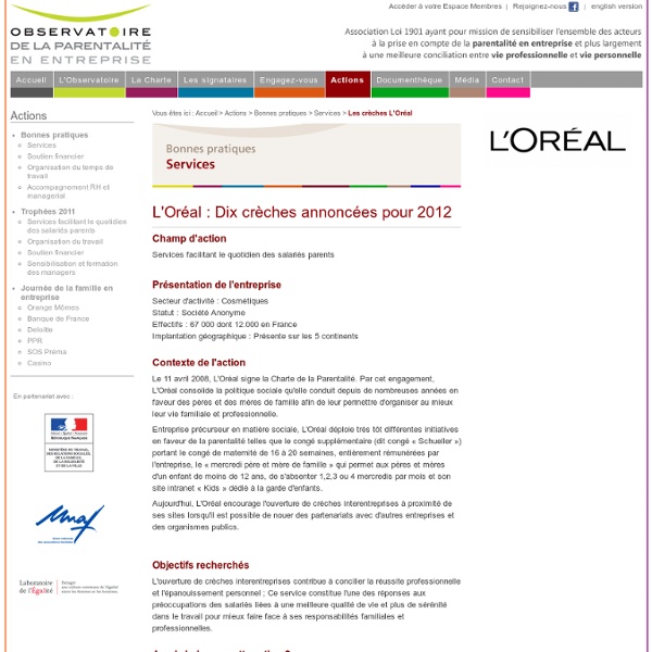 Observatoire de la parentalité en entreprise (OPE), pour une meilleure conciliation entre vie professionnelle et vie personnelle
