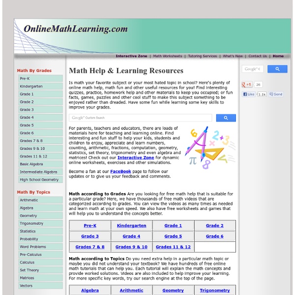 Online Math Help & Learning Resources