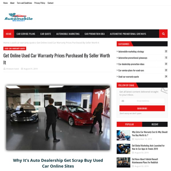 Get Online Used Car Warranty Prices Purchased By Seller Worth It