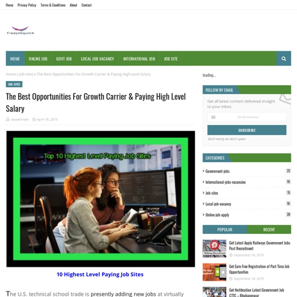 The Best Opportunities For Growth Carrier & Paying High Level Salary