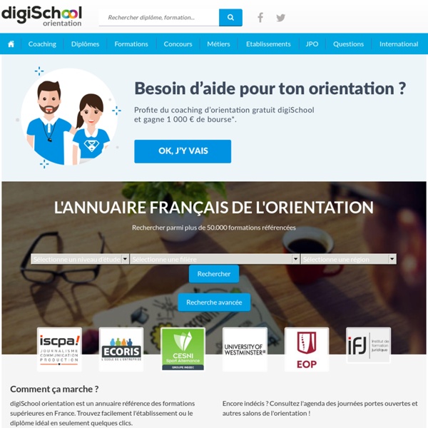 Orientation sur digiSchool : Formations, diplômes, JPO et salons
