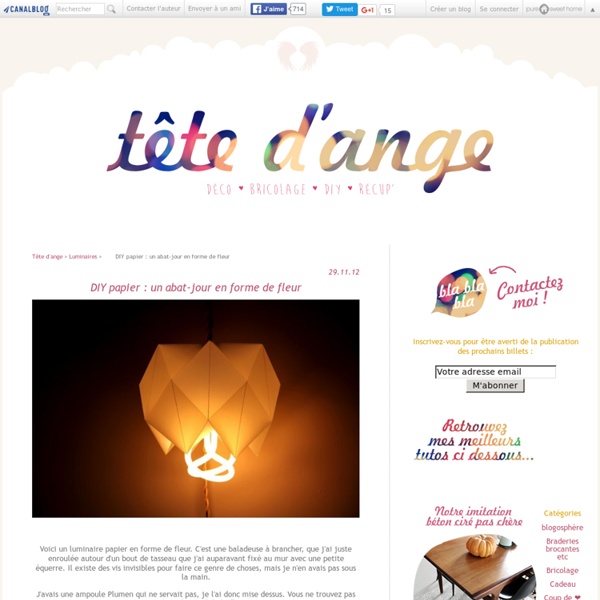 DIY papier : un abat-jour en forme de fleur - Tête d'ange