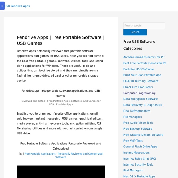 Free Portable Software Apps that run from USB – Pendriveapps