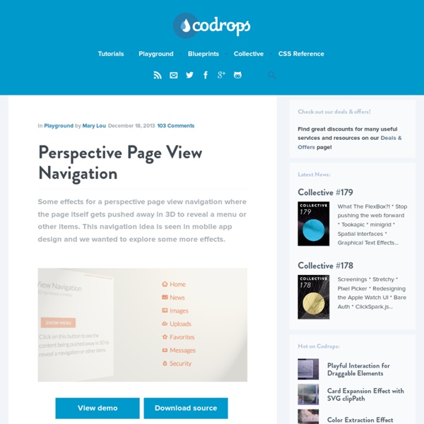 Perspective Page View Navigation