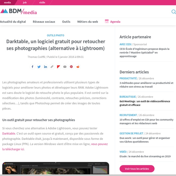 Darktable, un logiciel gratuit pour retoucher ses photographies (alternative à Lightroom)