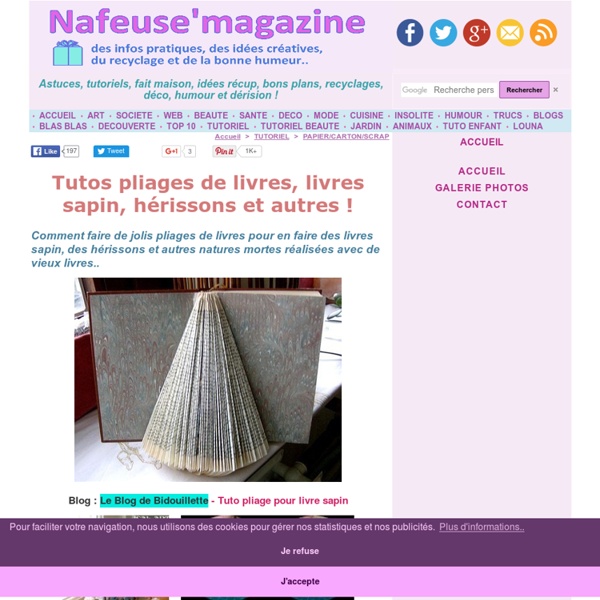 Tutos pliages de livres, livres sapin, hérissons et autres !