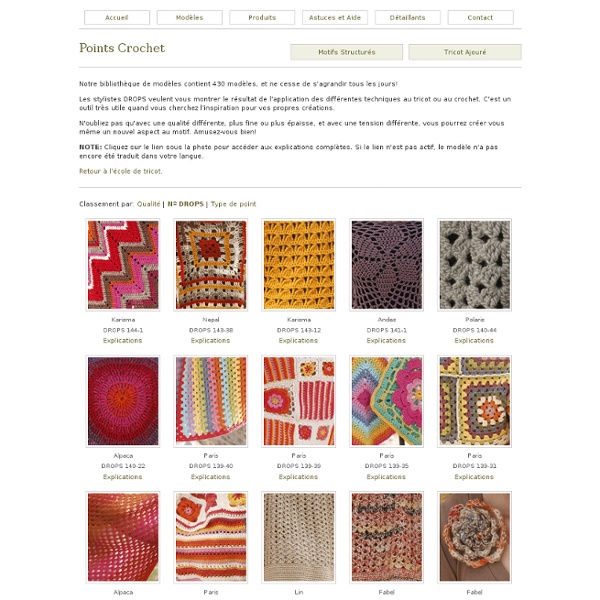 Points de tricot DROPS: Points Crochet