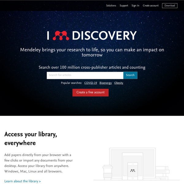 Mendeley - Reference Management Software & Researcher Network